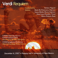 University of New Mexico Concert Choir : Verdi Requiem : 2 CDs : Bradley Ellingboe