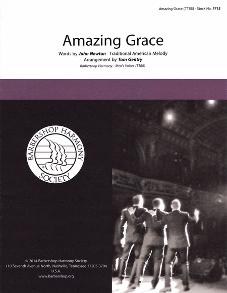 Amazing Grace : TTBB : Tom Gentry : John Newton : Sheet Music : 00141985 : 812817020078