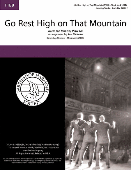 Go Rest High on That Mountain : TTBB : Jon Nicholas : Vince Gill : Sheet Music : 00218588 : 812817021174