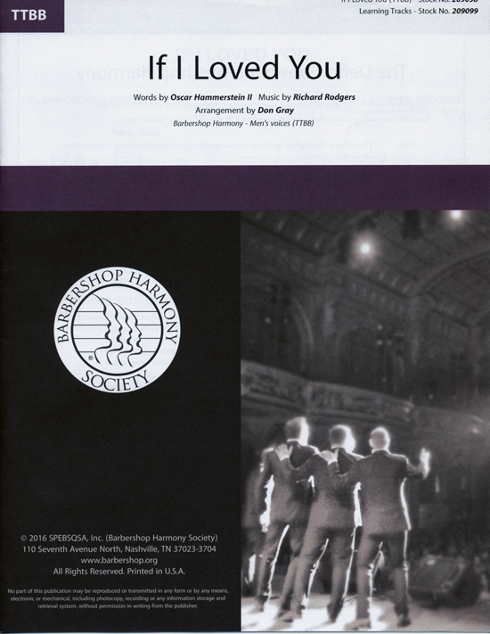 If I Loved You : TTBB : Don Gray : Richard Rodgers : Lemon Squeezy : Carousel : Sheet Music : 00218590 : 888680669133