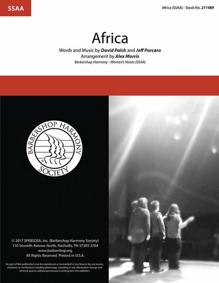 Africa : SSAA : Alex Morris : David Paich : Toto : Sheet Music : 00241380 : 888680703530