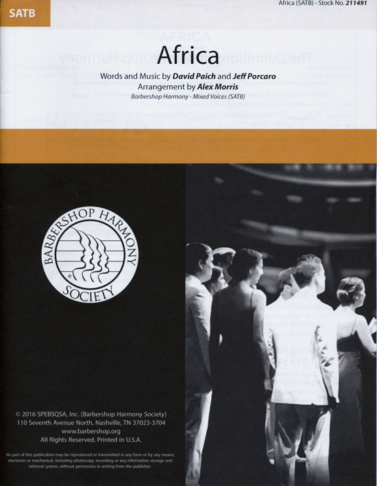 Africa : SATB : Alex Morris : David Paich : Toto : Sheet Music : 00241381 : 888680703547