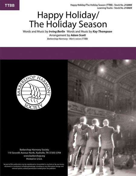 Happy Holiday/The Holiday Season : TTBB : Adam Scott : Kay Thompson : Sheet Music : 00283283 : 812817021556
