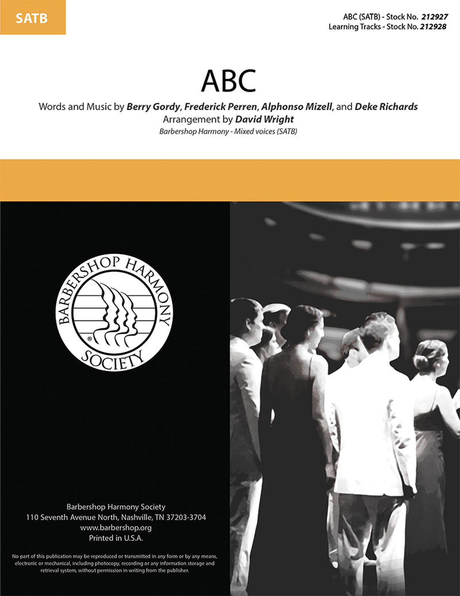 ABC : SATB : David Wright : Frederick Perren : Jackson 5 : Sheet Music : 00295005 : 888680945510