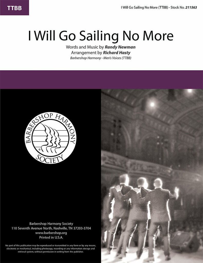 I Will Go Sailing No More : TTBB : Randy Newman : Toy Story : Sheet Music : 00362003 : 840126952063