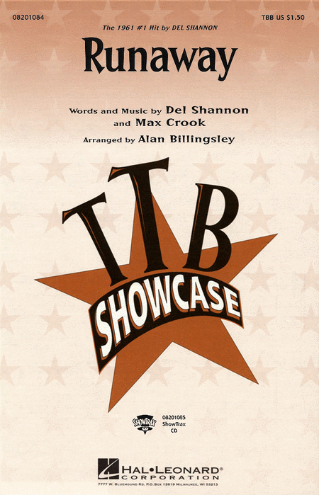 Runaway : TBB : Alan Billingsley : Del Shannon, Max Crook  : Del Shannon : Sheet Music : 08201084 : 073999010848