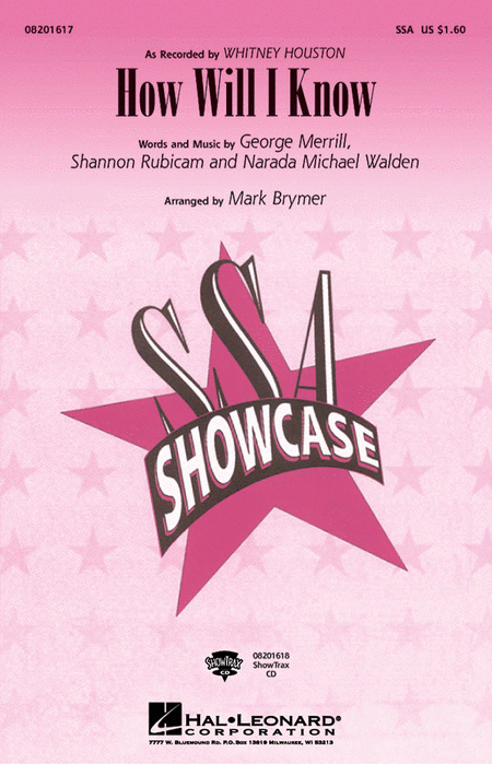 How Will I Know : SSA : Mark Brymer : Whitney Houston : Sheet Music : 08201617 : 073999882155