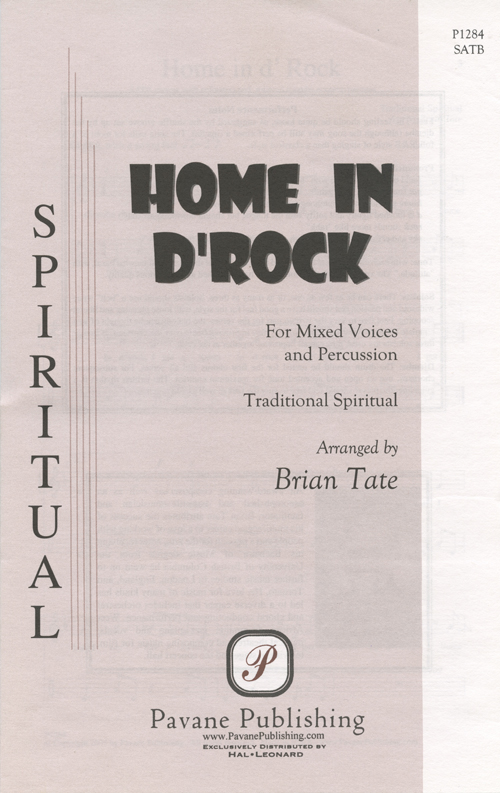 Home In D'Rock : SATB : Brian Tate : Sheet Music : 08301821 : 884088139414