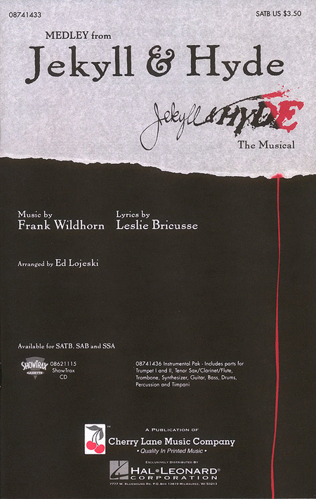 Jekyll & Hyde (Medley) : SATB : Ed Lojeski : Jekyll & Hyde : Sheet Music : 08741433 : 073999414332