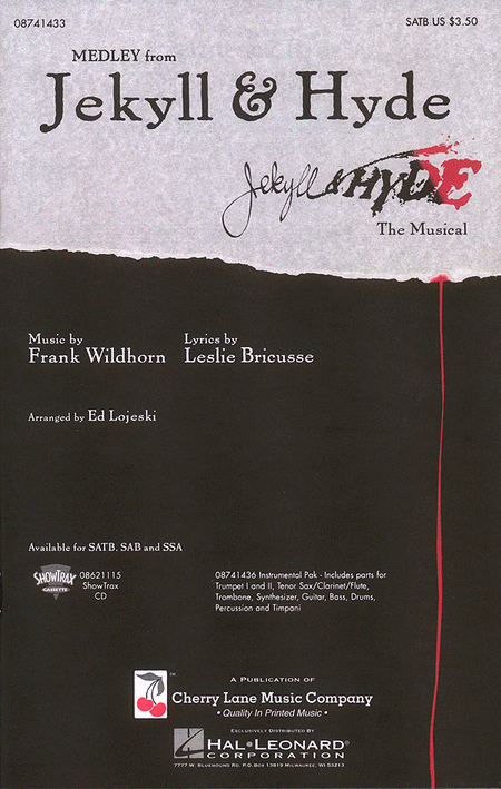 Jekyll & Hyde (Medley) : SAB : Ed Lojeski : Jekyll & Hyde : Sheet Music : 08741434 : 073999414349