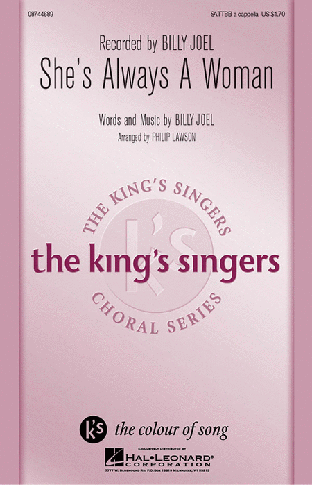 She's Always A Woman : SATTBB : Philip Lawson : Billy Joel : King's Singers : Sheet Music : 08744689 : 073999944457