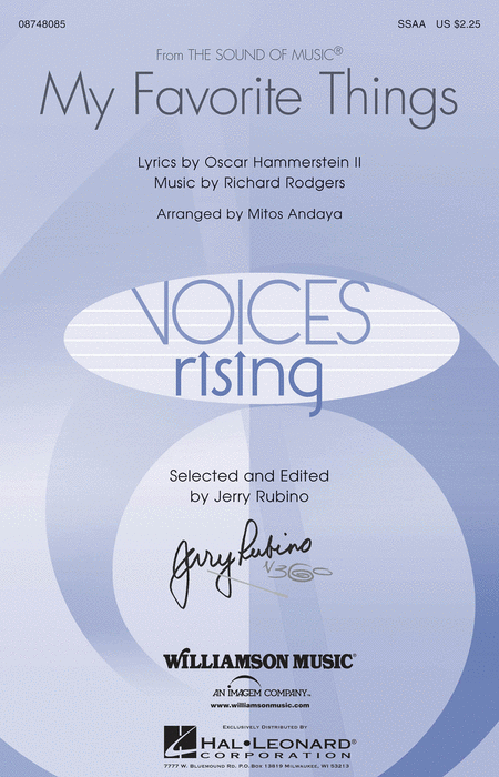 My Favorite Things : SSAA : Mitos Andaya : Richard Rodgers : Julie Andrews : The Sound Of Music : Sheet Music : 08748085 : 884088214104