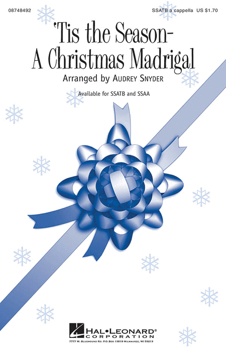 Tis the Season - A Christmas Madrigal : SSATB : Audrey Snyder : Sheet Music : 08748492 : 884088235673