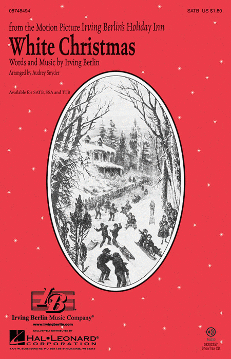 White Christmas : SSA : Audrey Snyder : Irving Berlin : Drifters : Sheet Music : 08748882 : 884088242312