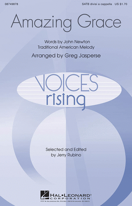 Amazing Grace : SATB divisi : Greg Jasperse : John Newton : Sheet Music : 08749878 : 884088348731