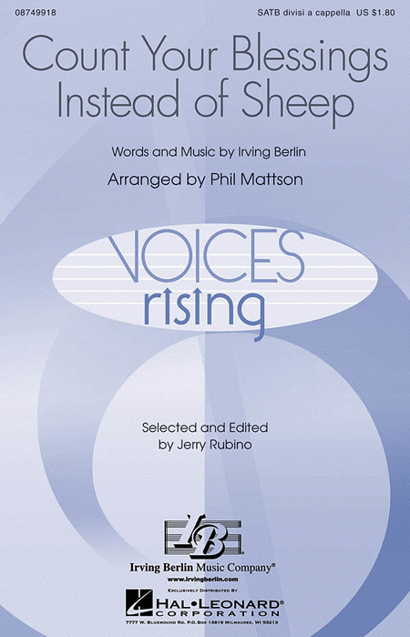 Count Your Blessings Instead Of Sheep : SATB : Phil Mattson : Irving Berlin : White Christmas : Sheet Music : 08749918 : 884088351182