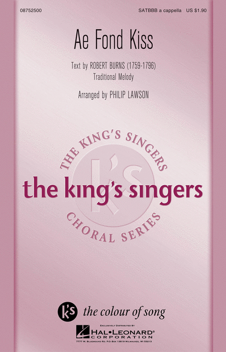Ae Fond Kiss : SATBBB : Philip Lawson : King's Singers : Sheet Music : 08752500 : 884088540203
