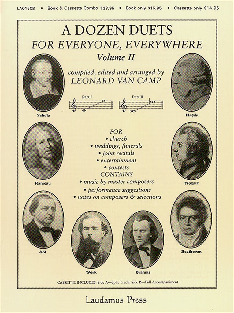Leonard Van Camp : A Dozen Duets for Everybody Everywhere Vol 2 : Duet : Songbook & Online Audio : 08738961