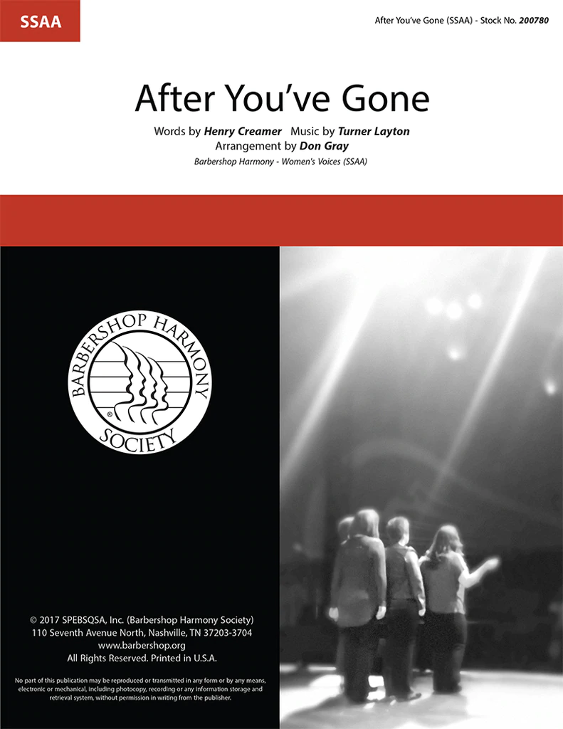 After You've Gone : SSAA : Don Gray : Henry Creamer : DVD : 200780