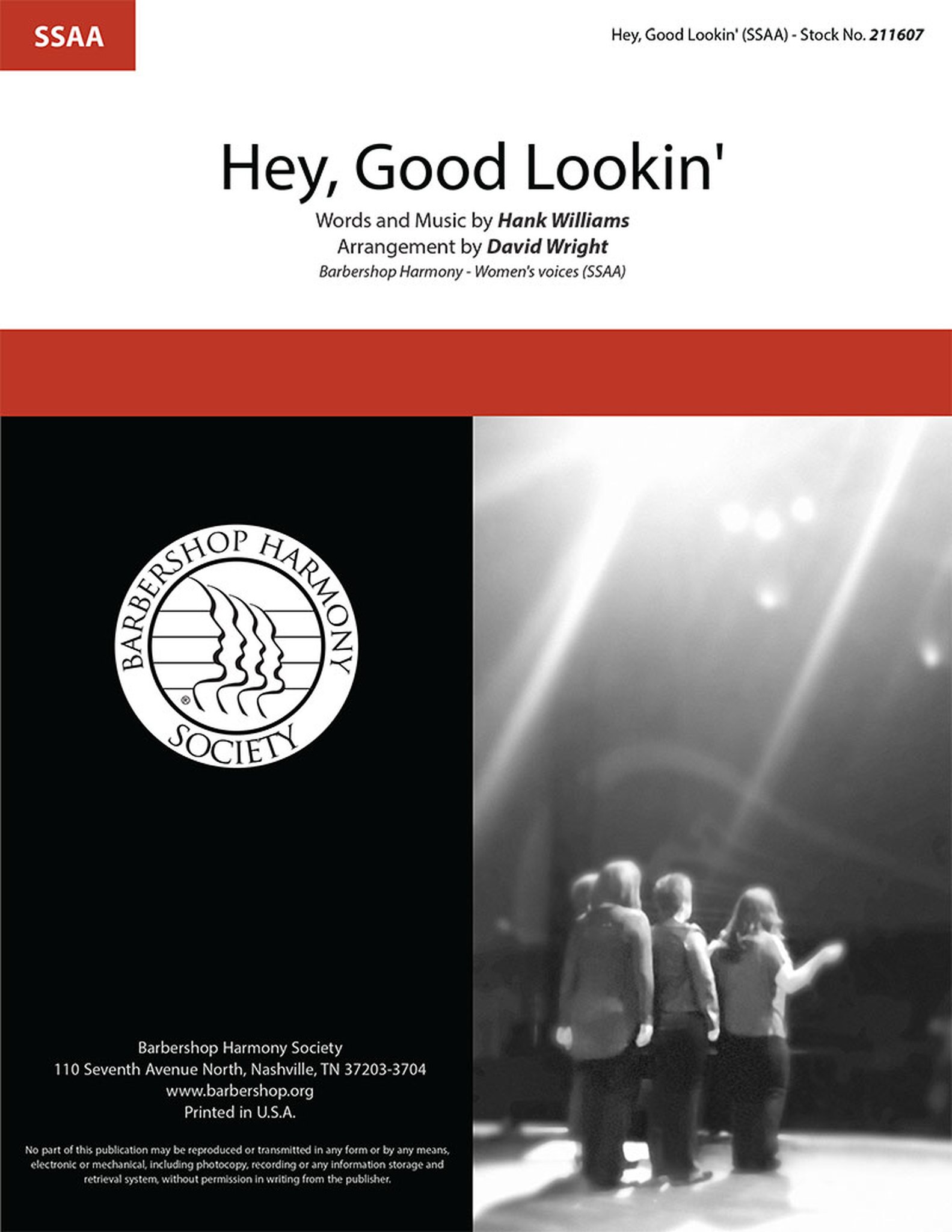 Hey, Good Lookin' : SSAA : David Wright : Hank Williams : Sheet Music : 211607