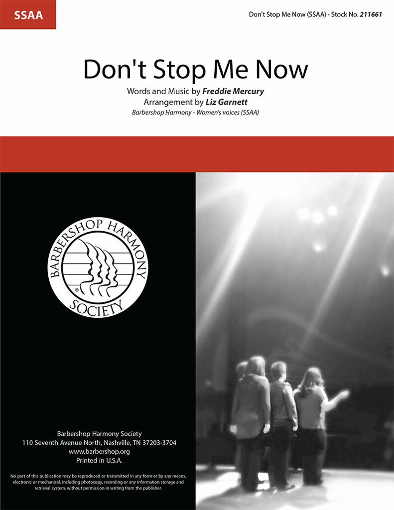 Don't Stop Me Now : SSAA : Liz Garnett : Freddie Mercury : Queen : Sheet Music : 211661