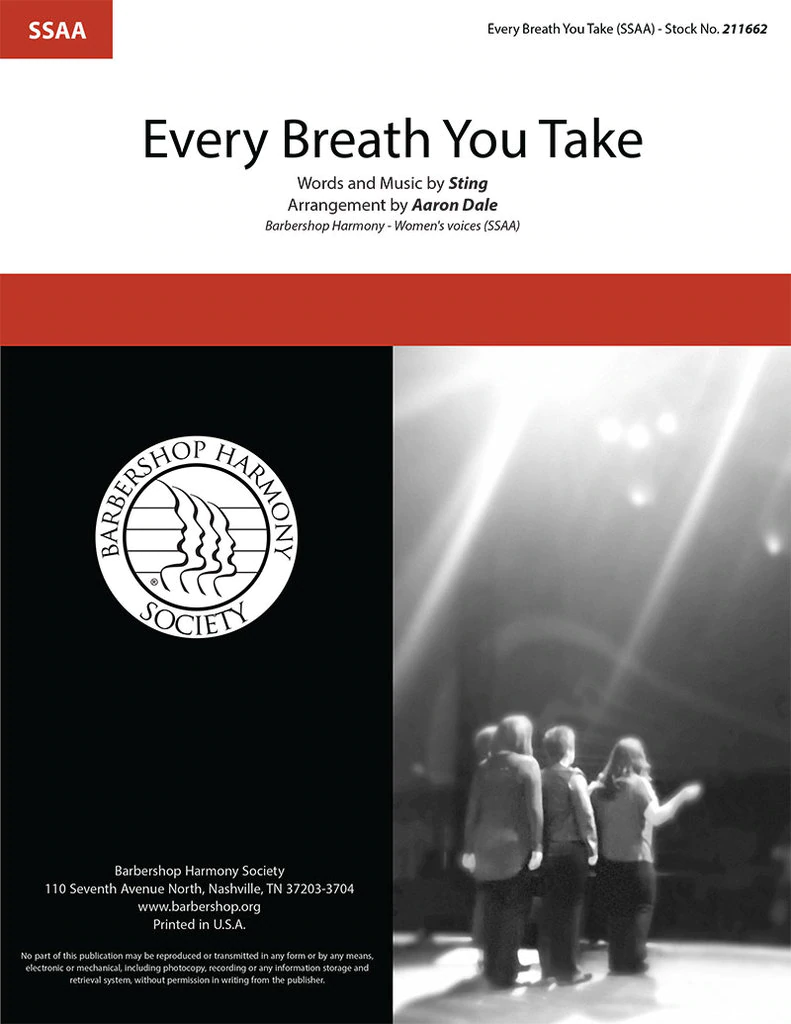 Every Breath You Take : SSAA : Aaron Dale : Sting : Sheet Music : 211662