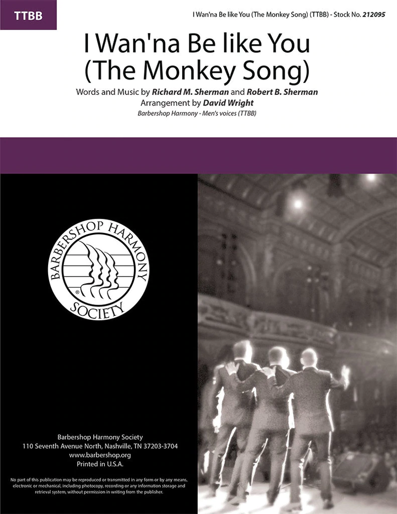 I Wanna Be Like You (The Monkey Song) : TTBB : David Wright : Jungle Book : Sheet Music : 212095