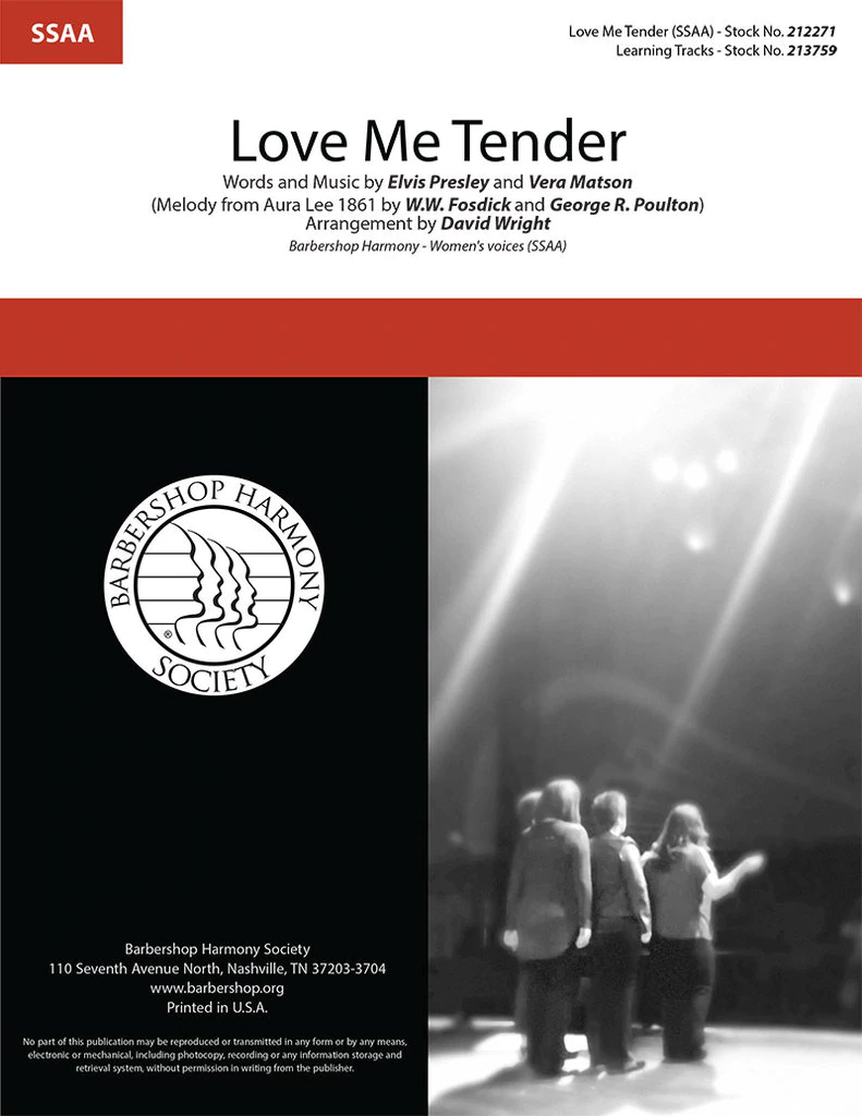 Love Me Tender : SSAA : David Wright : Elvis Presley : Elvis Presley : 1 CD : 212271