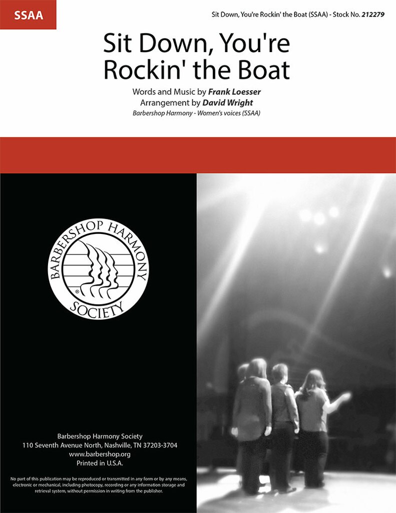 Sit Down, You're Rocking The Boat : SSAA : David Wright : Frank Loesser : Guys and Dolls : Sheet Music : 00363299
