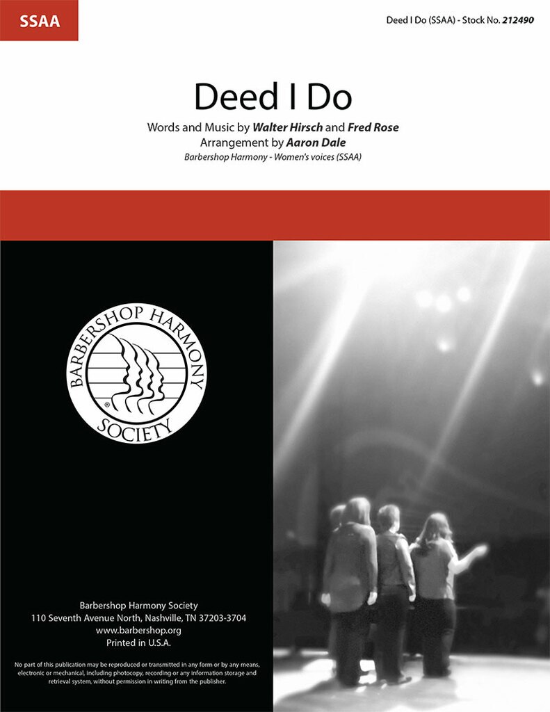 Deed I Do : SSAA : Aaron Dale : Fred Rose : Sheet Music : 212490