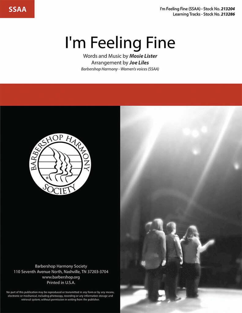 I'm Feeling Fine : SSAA : Joe Liles : Mosie Lister : Sheet Music : 00362128