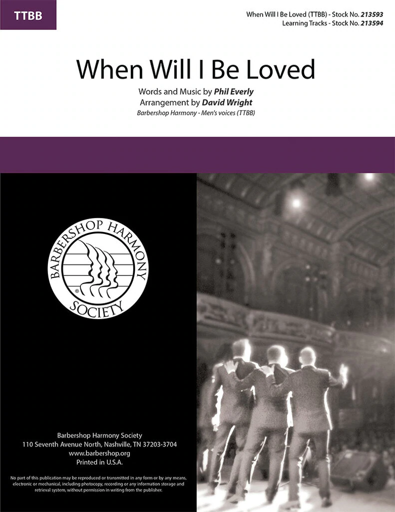 When Will I Be Loved? : TTBB : David Wright : Phil Everly : The Everly Brothers : Sheet Music : 213593