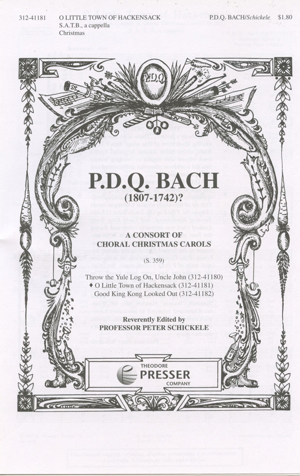 O Little Town of Hackensack : SATB : Peter Schickele : Sheet Music : 312-41181