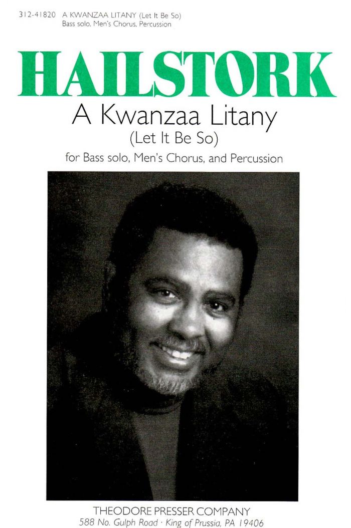 A Kwanzaa Litany (Let It Be So) : TBB : Adolphus Hailstork : Adolphus Hailstork : Sheet Music : 312-41820