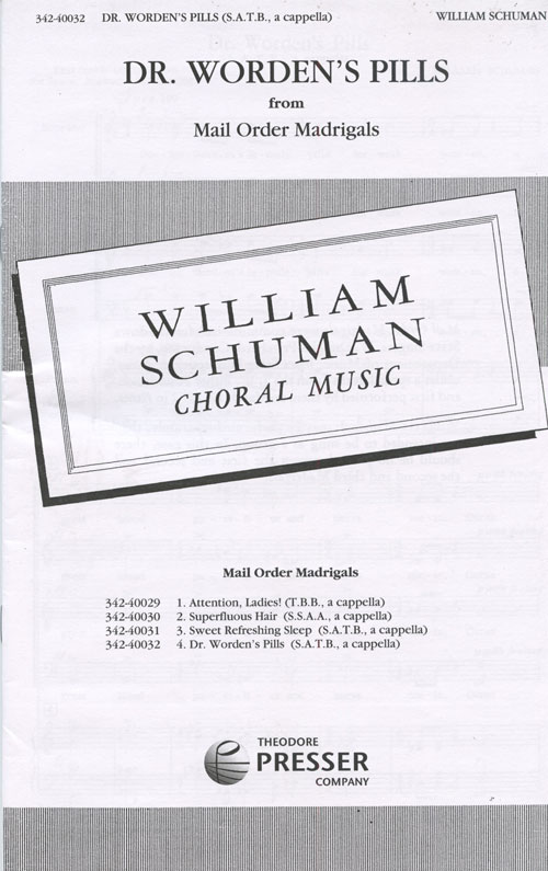 William Schuman : Mail Order Madrigals : SATB : Sheet Music Collection