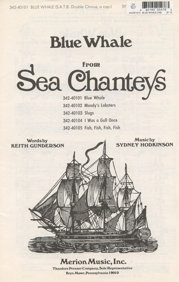 Blue Whale : SATB : Sydney Hodkinson : Sydney Hodkinson : Sheet Music Collection : 342-40101