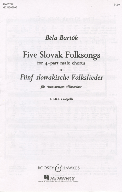 Five Slovak Folksongs : TTBB : 0 : 48002799 : 073999296020