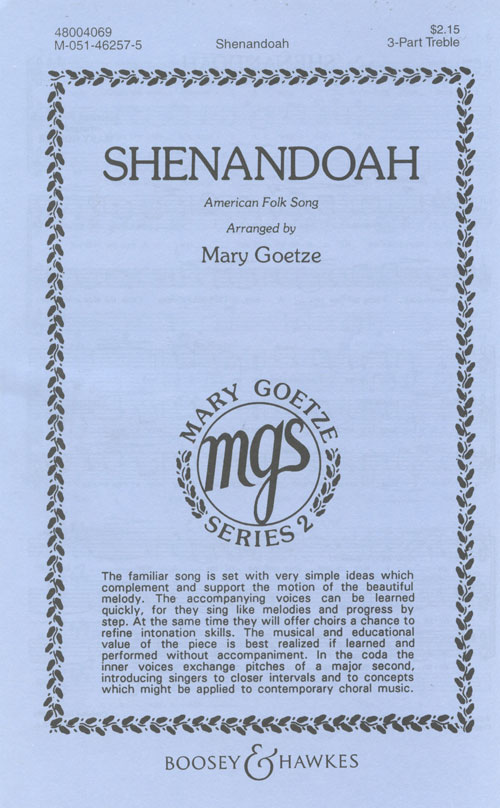 Shenandoah : SSA : Mary Goetze : Sheet Music : 48004069 : 073999577556