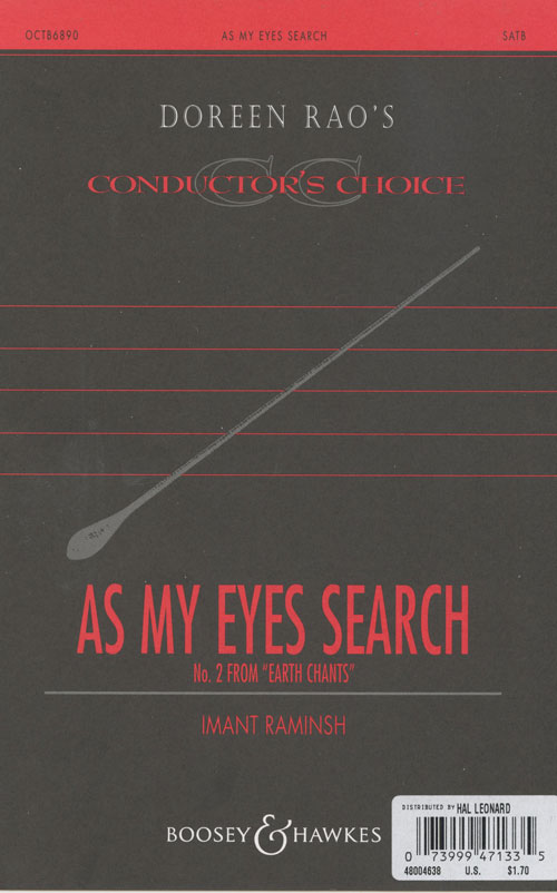 As My Eyes Search : SATB divisi : Imant Raminsh : Sheet Music : 48004638 : 073999471335