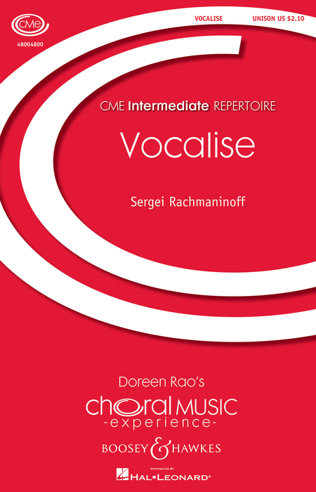 Vocalise Op. 34, No. 14 : Unison : Doreen Rao : Sheet Music : 48004800 : 073999683981