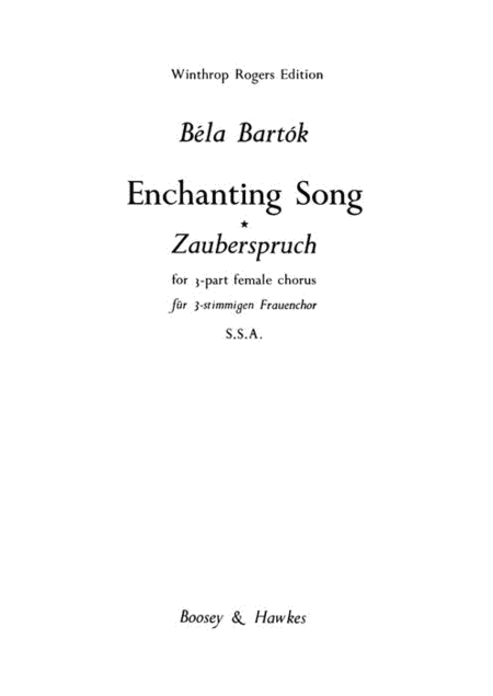 Enchanting Song : SSA : 0 : Sheet Music : 48008760 : 073999670011
