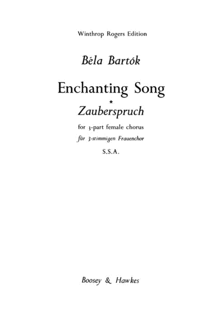 Enchanting Song : SSA : 48008760 : Sheet Music : 48008760 : 073999670011