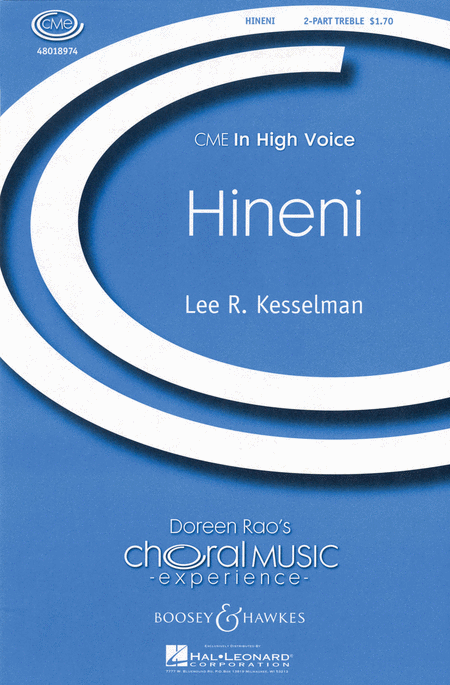 Hineni : 2-Part : Lee Kesselman : Sheet Music : 48018974 : 073999240832