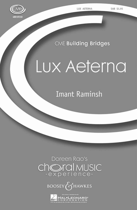 Lux Aeterna : SAB : Imant Raminsh : Sheet Music : 48019110 : 884088036898