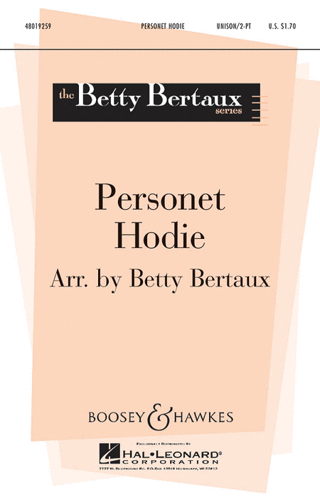 Personet Hodie : 2-Part : Betty Bertaux : Sheet Music : 48019259 : 884088093594