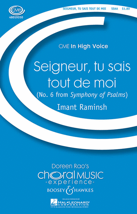 Seigneur, Tu Sais Tout de Moi : SSAA : Imant Raminsh : Sheet Music : 48019350 : 884088115227