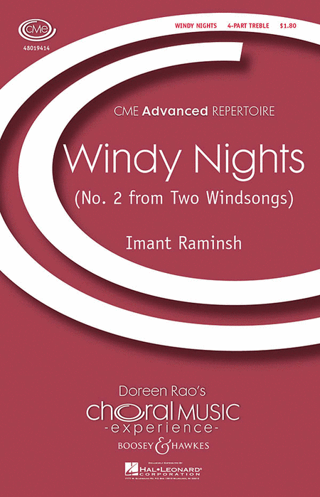 Windy Nights : SSAA : Imant Raminsh : Imant Raminsh : Sheet Music : 48019414 : 884088133955