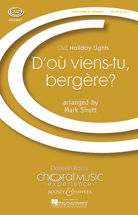 D'ou Viens-tu, Bergere? : SSA : Mark Sirett : Sheet Music : 48019667 : 884088204044