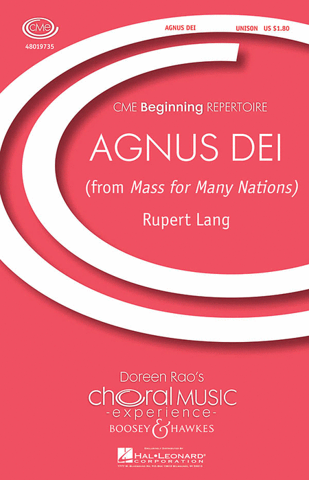 Agnus Dei : Unison : Rupert Lang : Sheet Music : 48019735 : 884088223922