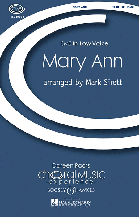 Mary Ann : TTBB : Mark Sirett : Sheet Music : 48019915 : 884088282462